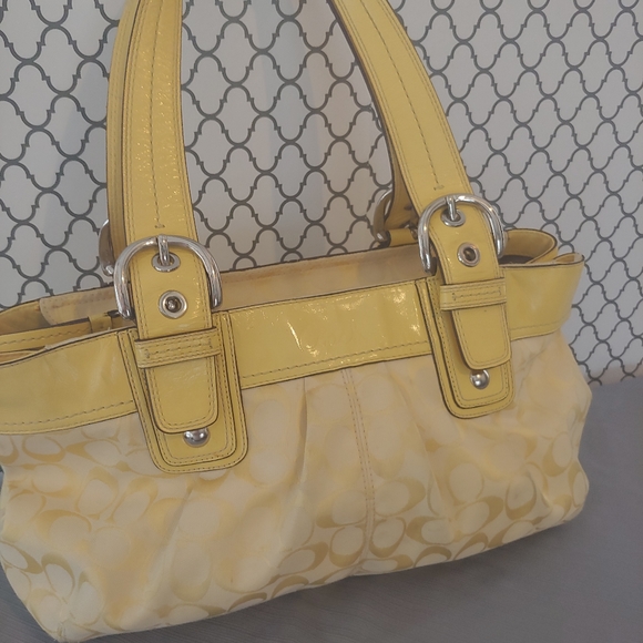 Coach Handbags - Coach Soho Pleated Signature Tote Lemon